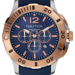 Nautica Herrklocka NAI19506G BFD 101 Blå/Gummi Ø44 mm