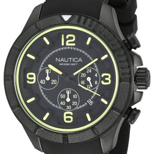 Nautica Herrklocka NAI19526G Chronograph Svart/Gummi Ø47 mm