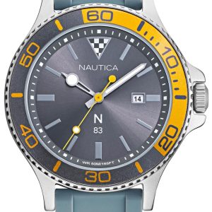 Nautica Herrklocka NAPABS021 Silverfärgad/Gummi Ø43 mm