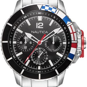 Nautica Herrklocka NAPBHP908 Svart/Stål Ø46 mm