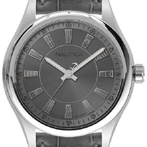 Nautica Herrklocka NAPBST001 Grå/Läder Ø44 mm