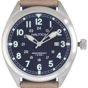 Nautica Herrklocka NAPBTP002 Blå/Läder Ø44 mm