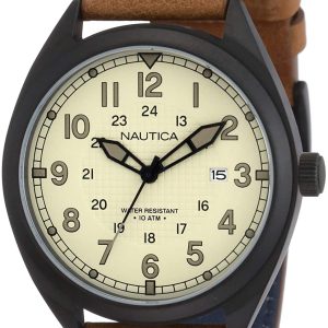 Nautica Herrklocka NAPBTP003 Beige/Läder Ø44 mm