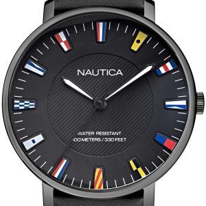 Nautica Herrklocka NAPCRF908 Svart/Läder Ø43 mm