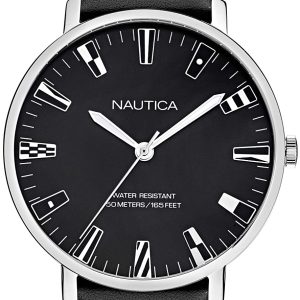 Nautica Herrklocka NAPCRF910 Svart/Läder Ø43 mm