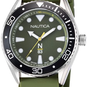 Nautica Herrklocka NAPFWF114 Grön/Gummi Ø44 mm