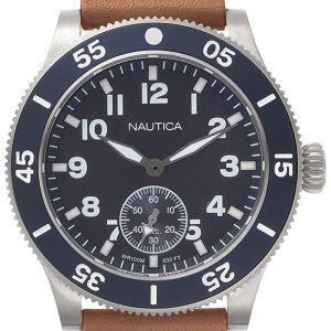 Nautica Herrklocka NAPHST001 Huston Blå/Läder Ø44 mm