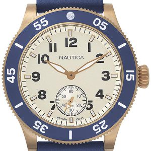 Nautica Herrklocka NAPHST003 Huston Beige/Läder Ø44 mm