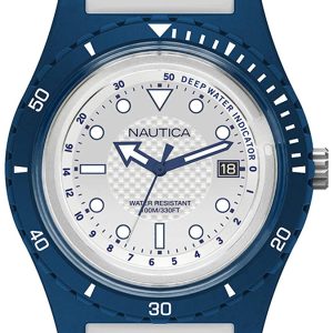 Nautica Herrklocka NAPIBZ006 Vit/Gummi Ø46 mm