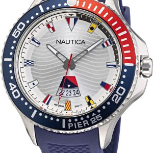 Nautica Herrklocka NAPP25F16 Silverfärgad/Gummi Ø48 mm