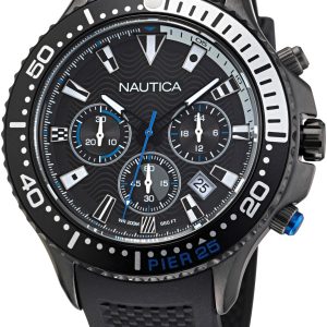 Nautica Herrklocka NAPP25F17 Svart/Gummi Ø48 mm