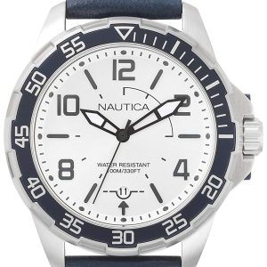 Nautica Herrklocka NAPPLH002 Vit/Läder Ø45 mm