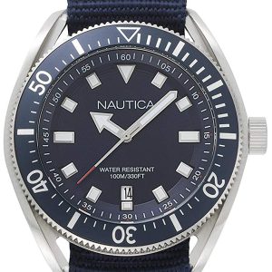 Nautica Herrklocka NAPPRF001 Blå/Textil Ø44 mm