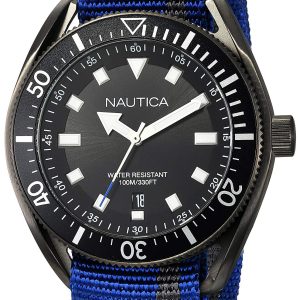 Nautica Herrklocka NAPPRF002 Svart/Textil Ø45 mm