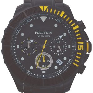 Nautica Herrklocka NAPPTR006 Chronograph Svart/Stål Ø46 mm