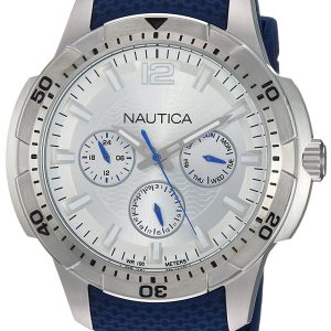 Nautica Herrklocka NAPSDG002 Multifunction Silverfärgad/Gummi Ø46 mm