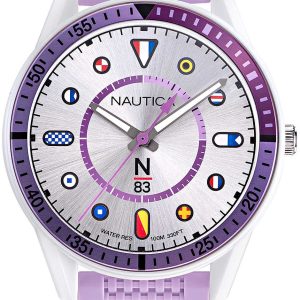 Nautica Herrklocka NAPSPF911 Silverfärgad/Gummi Ø43 mm