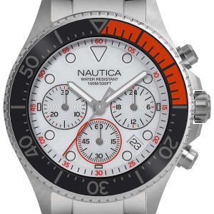 Nautica Herrklocka NAPWPC005 Vit/Stål Ø44 mm