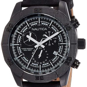 Nautica Nst Herrklocka NAI17520G Svart/Läder Ø46 mm