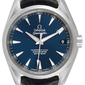 Omega 220.13.38.20.03.001 Seamaster Aqua Terra 150M Blå/Läder Ø38