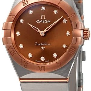 Omega Damklocka 131.20.28.60.63.001 Constellation Quartz 28Mm Brun/18