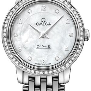 Omega Damklocka 424.55.24.60.55.003 De Ville Prestige Vit/18 karat