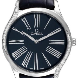 Omega Damklocka 428.18.36.60.03.001 De Ville Tresor Blå/Läder Ø36