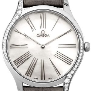 Omega Damklocka 428.18.39.60.05.001 De Ville Tresor Vit/Läder Ø39 mm