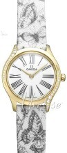 Omega Damklocka 428.57.26.60.04.002 De Ville Mini Tresor Vit/Läder