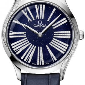 Omega Damklocka 428.58.36.60.53.001 De Ville Tresor Blå/Läder Ø36