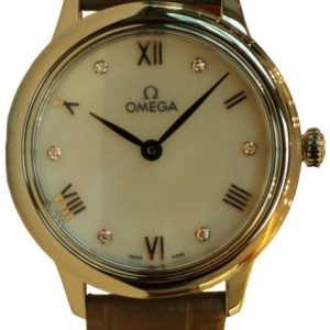 Omega Damklocka 434.13.28.60.55.001 De Ville Prestige Vit/Läder