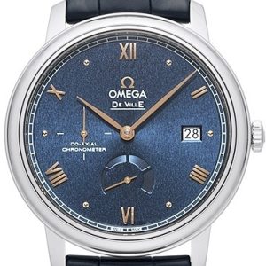 Omega Herrklocka 424.13.40.21.03.003 De Ville Prestige Blå/Läder