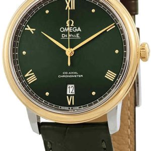 Omega Herrklocka 424.23.40.20.10.001 De Ville Prestige Grön/Läder