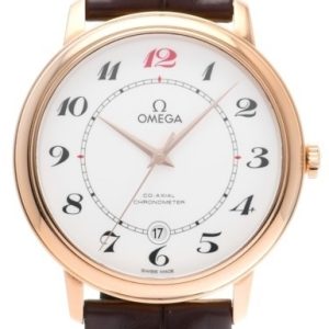 Omega Herrklocka 424.53.40.20.04.005 De Ville Prestige Vit/Läder