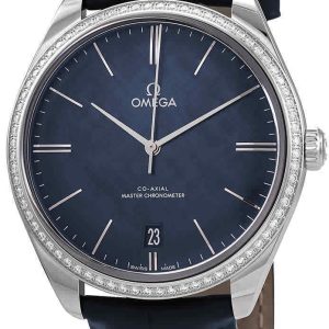 Omega Herrklocka 435.18.40.21.03.001 De Ville Tresor Blå/Läder Ø40