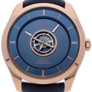 Omega Herrklocka 528.53.44.21.03.001 De Ville Tourbillon Blå/Läder