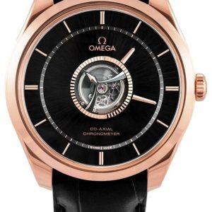 Omega Herrklocka 529.53.43.22.01.001 De Ville Tourbillon Svart/Läder