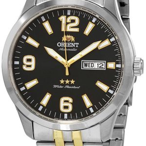 Orient 3 Star Herrklocka RA-AB0005B19B Svart/Gulguldtonat stål Ø43