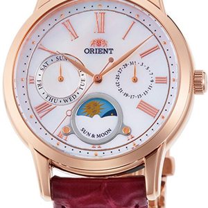 Orient Damklocka RA-KA0001A10B Moonphase Vit/Läder Ø35 mm