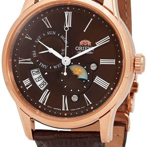 Orient Herrklocka RA-AK0009T10B Sun & Moon Brun/Läder Ø42 mm