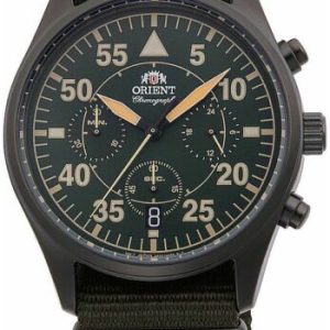 Orient Herrklocka RA-KV0501E10B Grön/Textil Ø43 mm