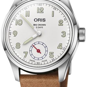 Oris 01 401 7781 4081-SET Big Crown Vit/Läder Ø40 mm