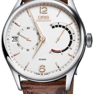 Oris Culture Herrklocka 01 111 7700 4021-Set 1 23 71FC Vit/Läder