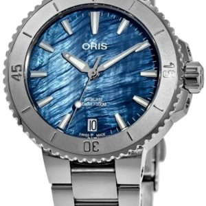 Oris Damklocka 01 733 7770 4155-07 8 18 05P Aquis Blå/Stål Ø36.5 mm