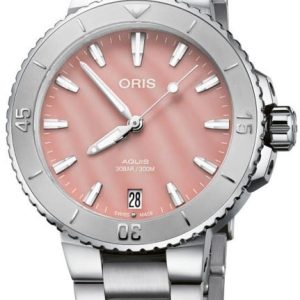 Oris Damklocka 01 733 7770 4158-07 8 18 05P Aquis Röd/Stål Ø36.5 mm