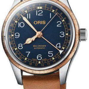 Oris Damklocka 01 754 7749 4365-07 5 17 66G Aviation Blå/Läder Ø36