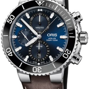 Oris Diving Herrklocka 01 774 7743 4155-07 5 24 10EB Blå/Läder