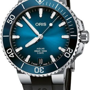 Oris Herrklocka 01 400 7769 4135-07 4 22 74FC Aquis Blå/Gummi Ø41.5