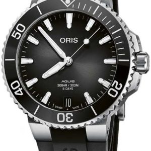 Oris Herrklocka 01 400 7769 4154-07 4 22 74FC Aquis Svart/Gummi