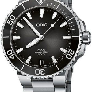 Oris Herrklocka 01 400 7769 4154-07 8 22 09PEB Aquis Svart/Stål